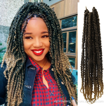 Wholesale Darling African Extension Crochet Passion Twist Colorful Synthetic Wigs Pre Stretched Braiding Hair Extensions